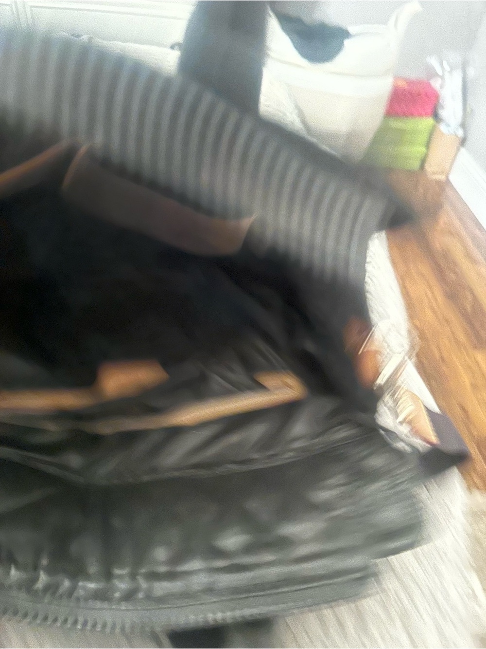 MZ Wallace Black Quilted Nylon Tote with Top Handles Metro Box Tote - Picture 4 of 9